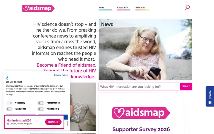 aidsmap 网站截图