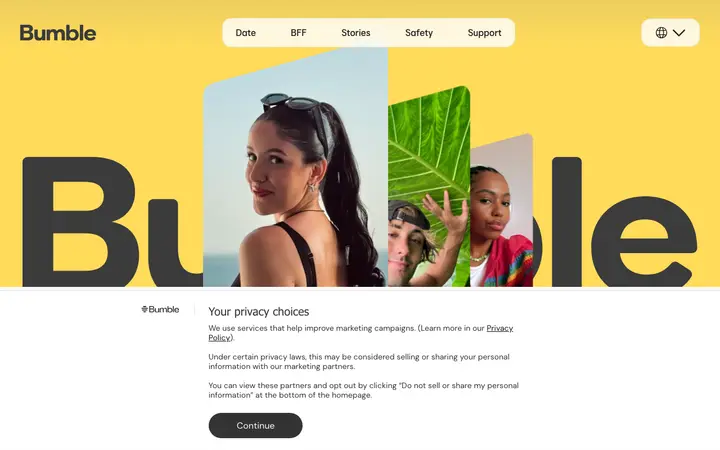 Bumble 网站截图