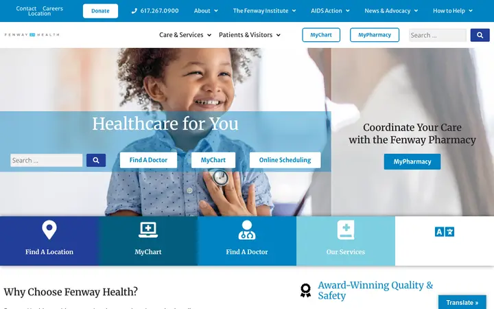 Fenway Health 网站截图