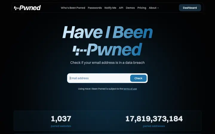 Have I Been Pwned 网站截图