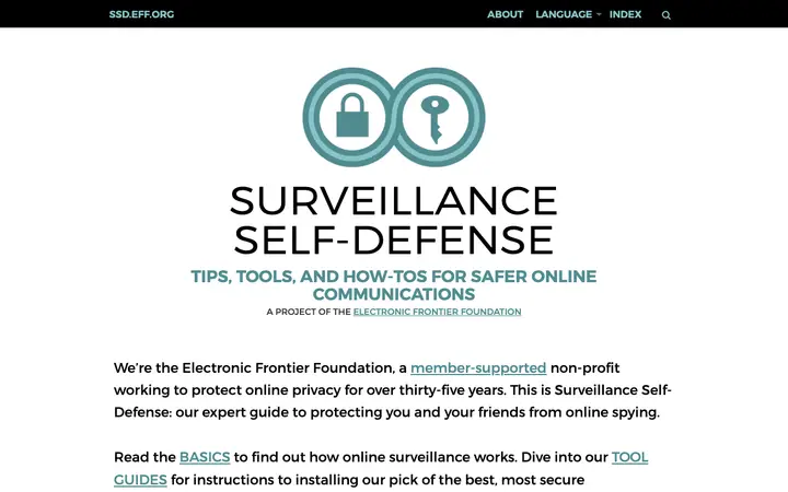 EFF 监控自卫指南 网站截图